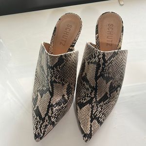 Shultz heels snake skin